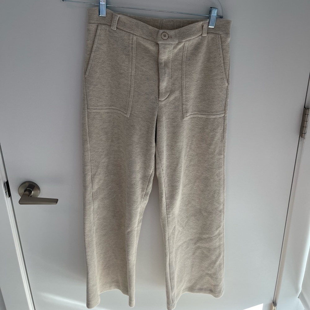 Monrow Beige Ribbed Pants
